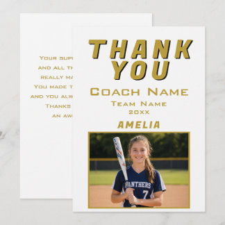 Tarjeta De Agradecimiento Player Photo Team Sports Coach