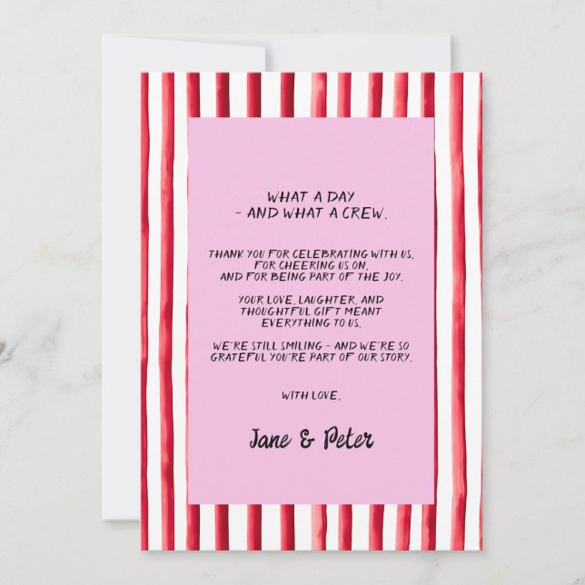 Tarjeta De Agradecimiento Playful & Bright Modern Wedding Thank You Card (Anverso)