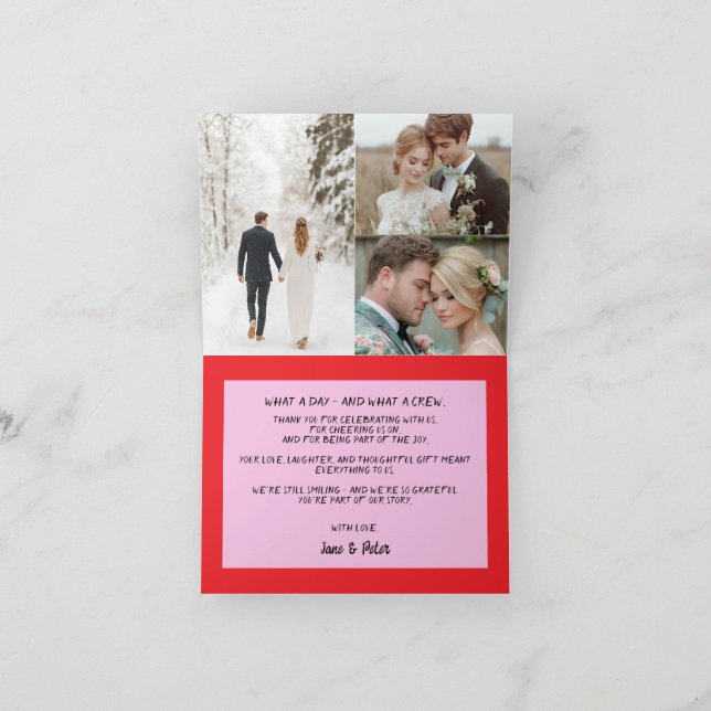 Tarjeta De Agradecimiento Playful & Bright Photo Wedding Thank You Card (Interior)