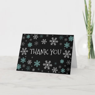 Tarjeta de agradecimiento plegable de invierno de