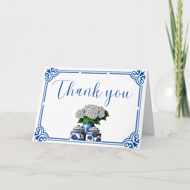 Tarjeta de agradecimiento plegable Ginger Jar e Hy (Anverso)