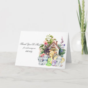 Tarjeta de Agradecimiento Plegable para Baby Showe