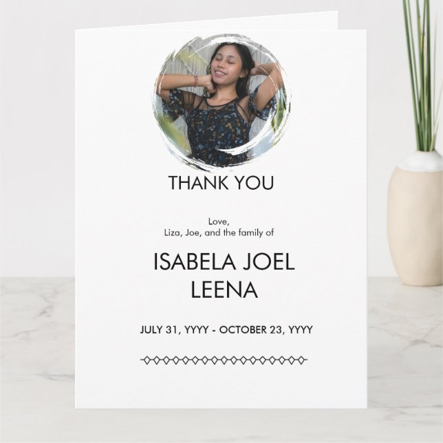 Tarjeta de agradecimiento plegada (Anverso)