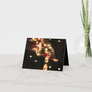 Tarjeta de agradecimiento plegada a la luz de las