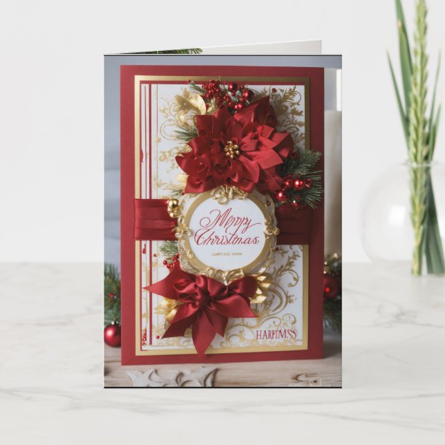 Tarjeta de agradecimiento plegada a los navidades (Anverso)