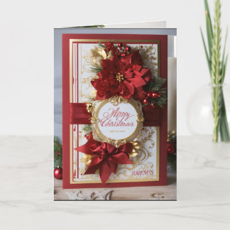 Tarjeta de agradecimiento plegada a los navidades