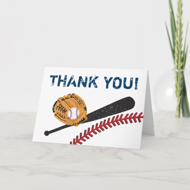 Tarjeta de agradecimiento plegada al béisbol (Anverso)