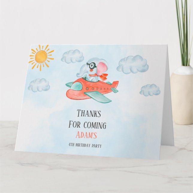 Tarjeta de agradecimiento plegada al piloto del el (Anverso)