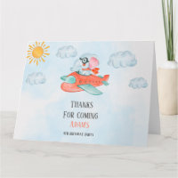 Tarjeta de agradecimiento plegada al piloto del el