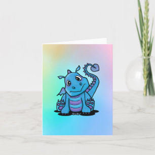 Tarjeta de agradecimiento plegada de Baby Dragon