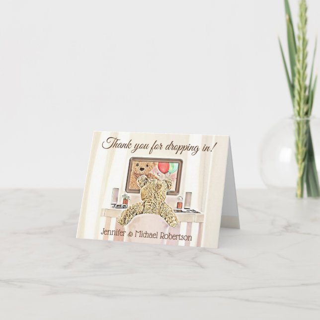Tarjeta de agradecimiento plegada de Baby Shower v (Anverso)