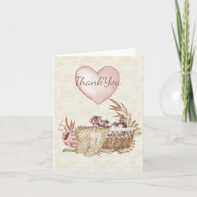 Tarjeta de agradecimiento plegada de Baby Shower v (Anverso)