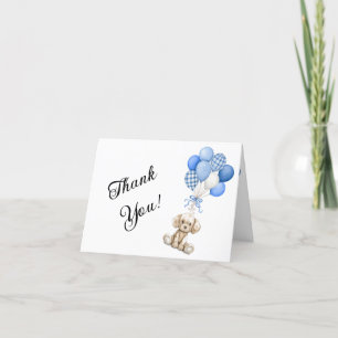 Tarjeta de agradecimiento plegada de Blue Balloon