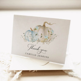 Tarjeta de agradecimiento plegada de Blue Pumpkin 