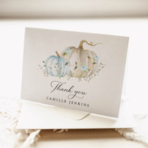 Tarjeta de agradecimiento plegada de Blue Pumpkin 