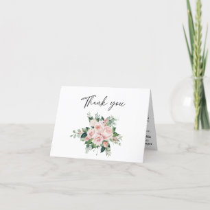 Tarjeta de agradecimiento plegada de Boda blanco f