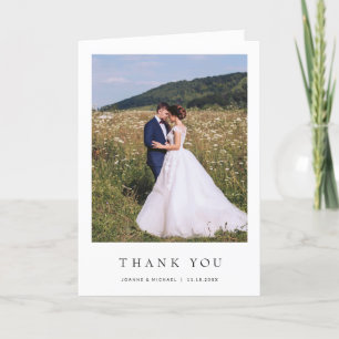 Tarjeta de agradecimiento plegada de Boda fotográf