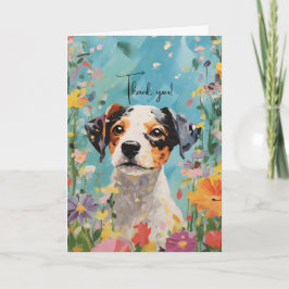 Tarjeta de agradecimiento plegada de cachorro Beag