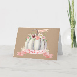 Tarjeta de agradecimiento plegada de calabaza de o