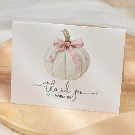 Tarjeta de agradecimiento plegada de calabaza y ar