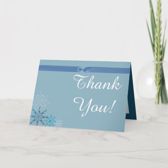 Tarjeta de agradecimiento plegada de copo de nieve (Anverso)