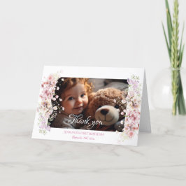 Tarjeta de agradecimiento plegada de cumpleaños de