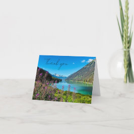Tarjeta de agradecimiento plegada de fotografía de