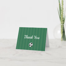 Tarjeta de agradecimiento plegada de fútbol person