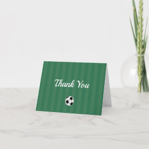 Tarjeta de agradecimiento plegada de fútbol person