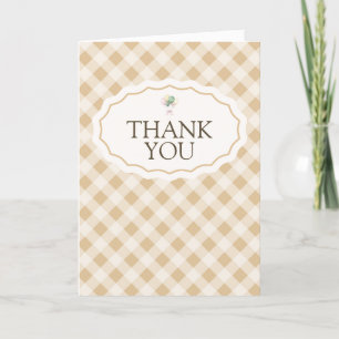 Tarjeta de agradecimiento plegada de Gingham Goose