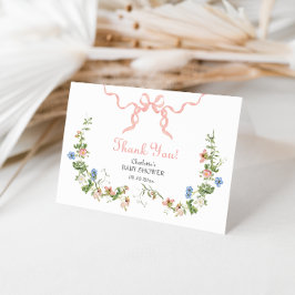 Tarjeta de agradecimiento plegada de guijarros ros