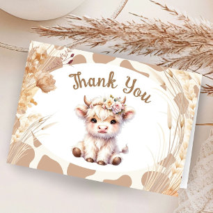 Tarjeta de agradecimiento plegada de Holy Cow Baby