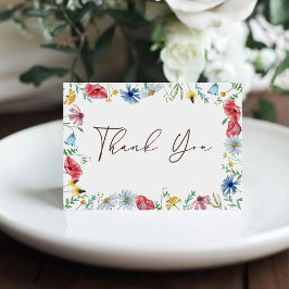 Tarjeta de agradecimiento plegada de jardín boho d