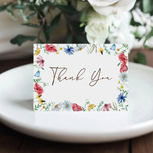 Tarjeta de agradecimiento plegada de jardín boho d