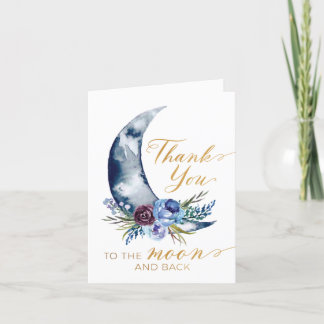 Tarjeta de agradecimiento plegada de Over the Moon