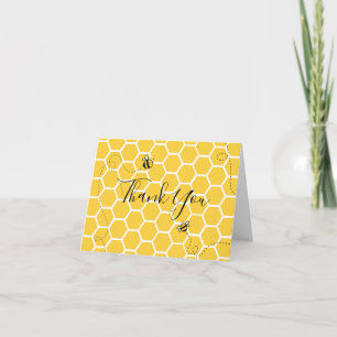 Tarjeta de agradecimiento plegada de panal de abej
