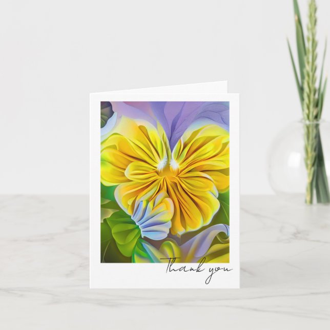 Tarjeta de agradecimiento plegada de Pansy Dream (Anverso)