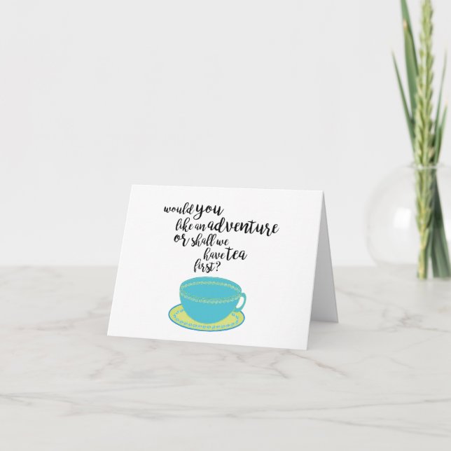 Tarjeta de agradecimiento plegada de Teacup Art Ad (Anverso)