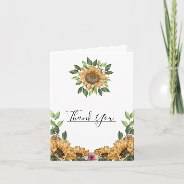 Tarjeta de agradecimiento plegada del Boda del gir (Anverso)