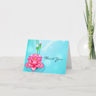 Tarjeta de agradecimiento plegada del Lotus japoné