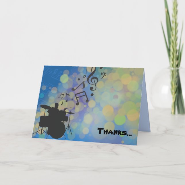 Tarjeta de agradecimiento plegada del tambor Bar M (Anverso)