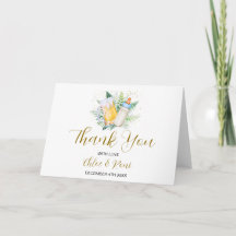 Tarjeta de agradecimiento plegada editable Baby Sh