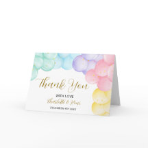 Tarjeta de agradecimiento plegada editable Baby Sh