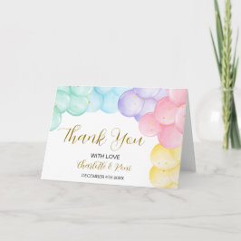 Tarjeta de agradecimiento plegada editable Baby Sh