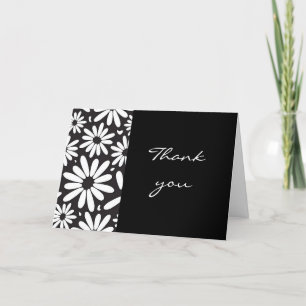 Tarjeta de agradecimiento plegada en blanco “Daisy