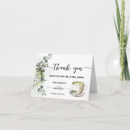 Tarjeta de agradecimiento plegada Greenery Perfect
