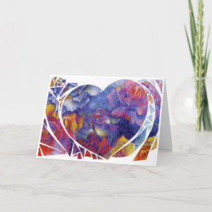 Tarjeta de agradecimiento plegada "Heart Garden"