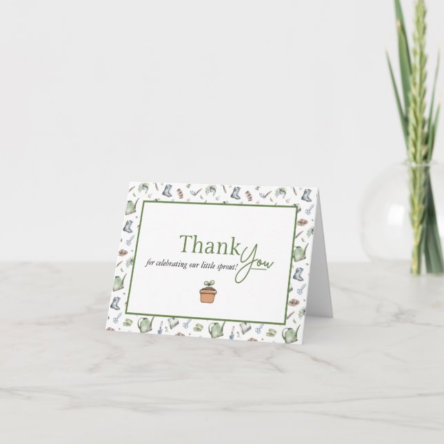 Tarjeta de agradecimiento plegada Little Sprout (Anverso)