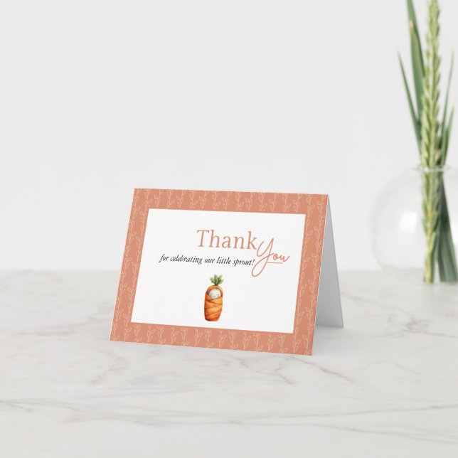 Tarjeta de agradecimiento plegada Little Sprout (Anverso)