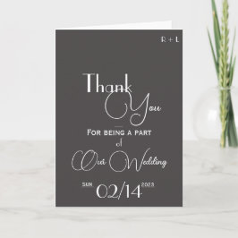 Tarjeta de agradecimiento plegada minimalista